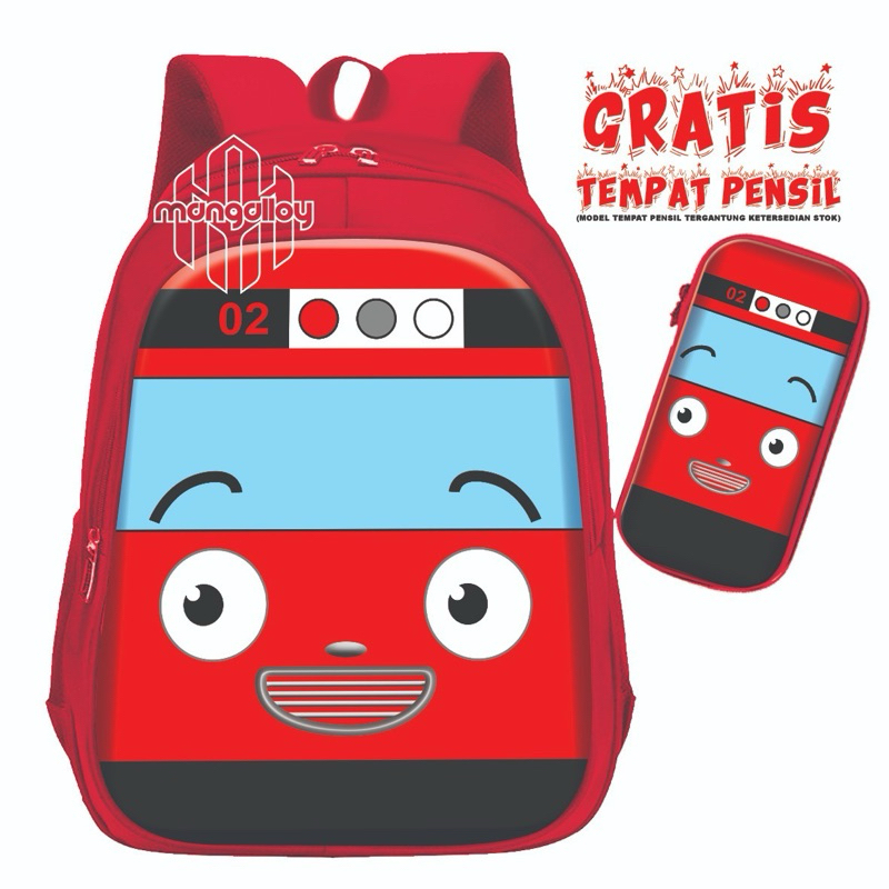 Jual (COD) Tas Ransel Anak Laki Laki Kartun TAYO BUS Tas Ransel Anak ...