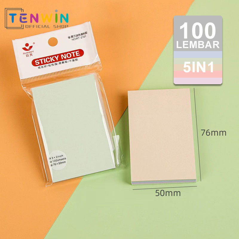 Jual Memo Sticky Note Polos Sticky Notes Penanda Halaman Stick Note Kertas Memo Tenwin