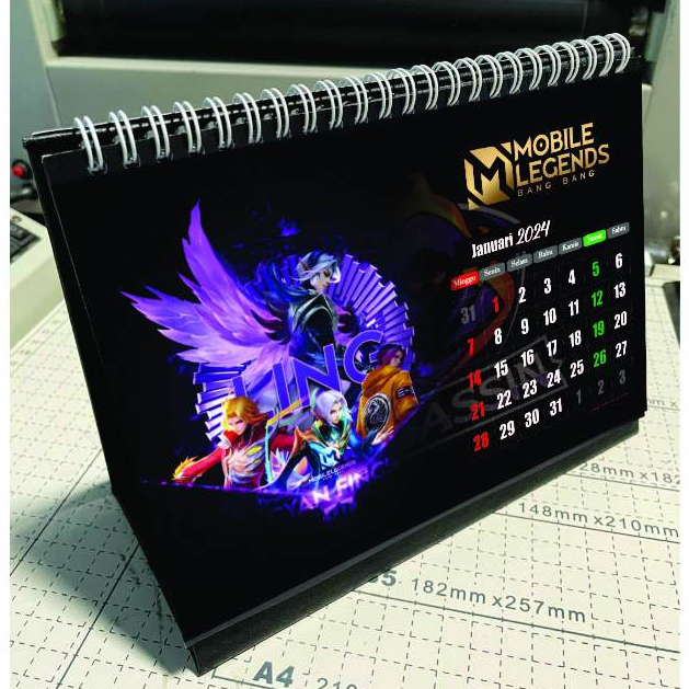 Jual Kalender Meja Duduk Desk Calendar Mobile Legend Assasin 2024 Isi ...