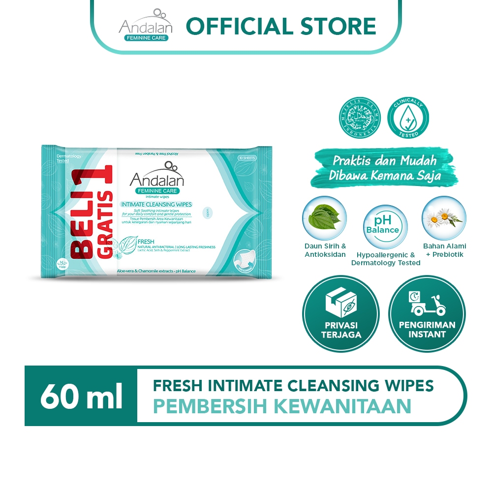 Jual Andalan Fresh Intimate Wipes isi 10 Sheets / Pembersih Kewanitaan