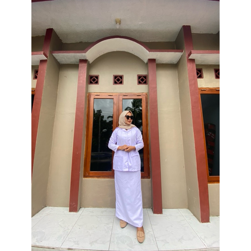 Jual Setelan Rok Putih Putih Dinas Kesehatan Model Kerah Rever | Shopee ...