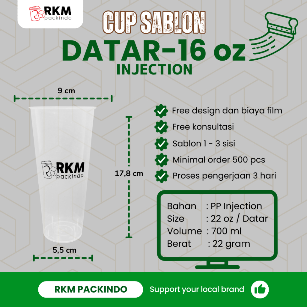 Jual (500pcs) CUSTOM GELAS INJECTION / SABLON GELAS INJECTION / SABLON ...