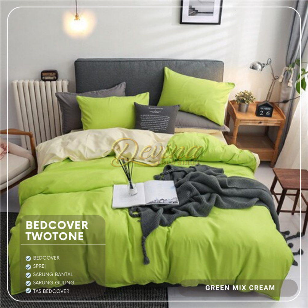 Jual Bedcover Set Two Tone Polos Selimut Bolak Balik ( Kombinasi Dua ...