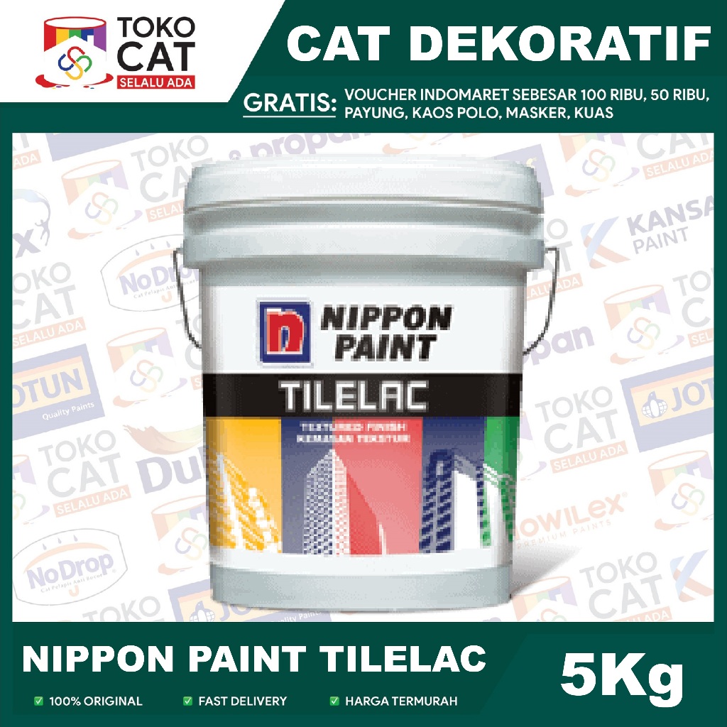 Jual Nippon Paint Tilelac Textured Paint / Cat Bertekstur 5 kg Galon // Cat Tembok Texture