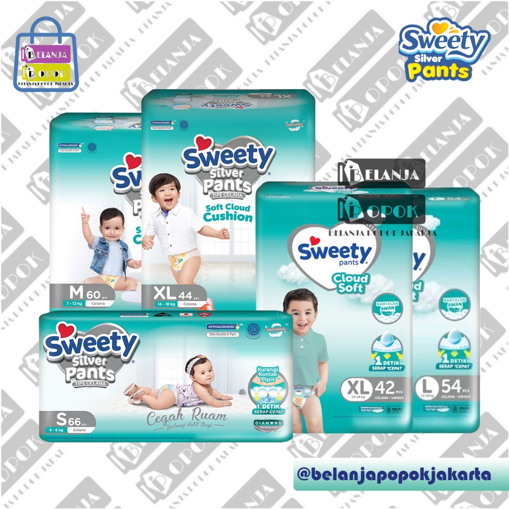 Jual SWEETY SILVER S66 M60 L54 XL42 XXL36 PANTS POPOK CELANA SEKALI