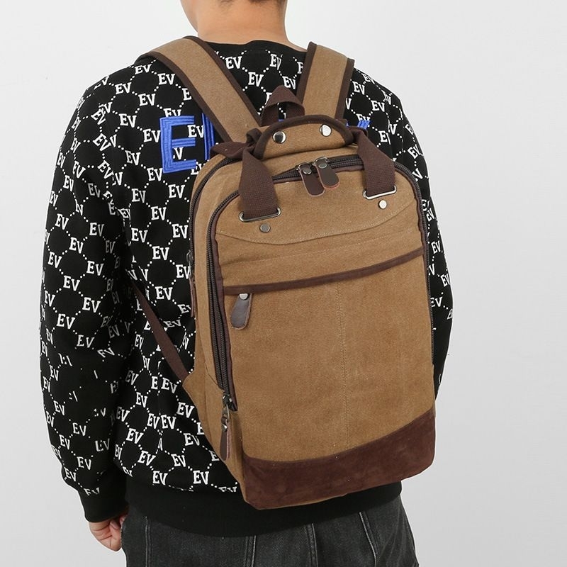Jual Legums Maracesh Backpack Pria Warna Coklat Tas Kain Kanvas Simple ...