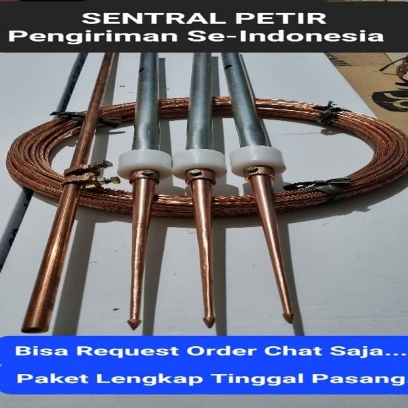 Jual Penangkal Petir 3 Tombak +70mtr Kabel Bc16 Lengkap Tinggal Pasang ...