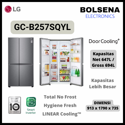 Jual LG GC-B257SQYL KULKAS SIDE BY SIDE GCB257 GC-B257 257SQYL GC ...