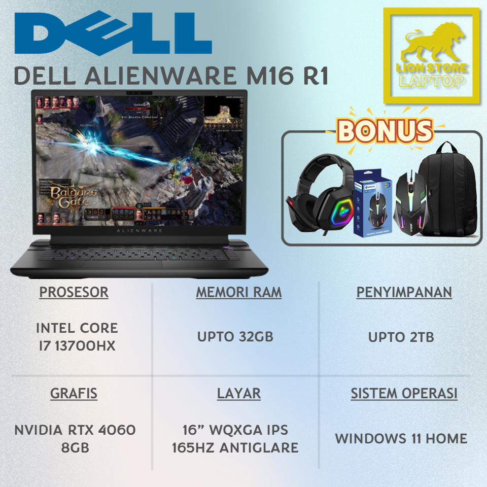 Jual Laptop Gaming Dell Alienware M16 R1 Intel i7 13700HX 32GB 2TB SSD ...