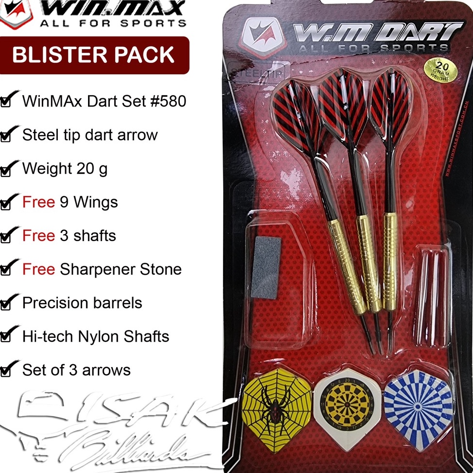 Jual KODE Q2Z5 WinMax Steel Tip Dart Arrow 58 Blister Pack Panah Jarum