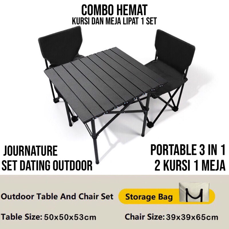 Jual JOURNATURE Kursi Lipat Outdoor 1 Set 2 Kursi 1 Meja Lipat Outdoor ...