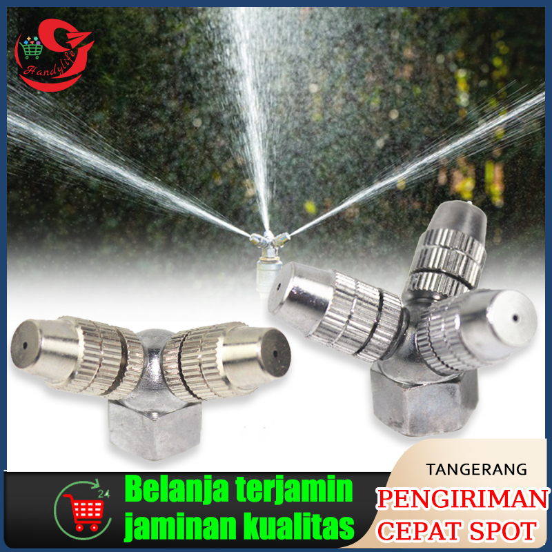 1 Pc Nozzle Semprot 3 kepala Tekanan Tinggi Dapat Disesuaikan Tahan Angin Untuk Irigasi Taman Buah Pestisida