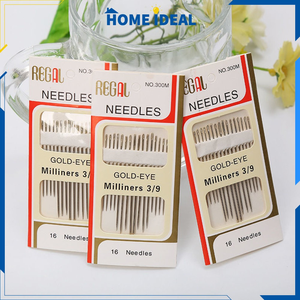 Jual Jarum Benang Jahit Manual Isi 16 Gold Eye Milliners 3/9 Needles