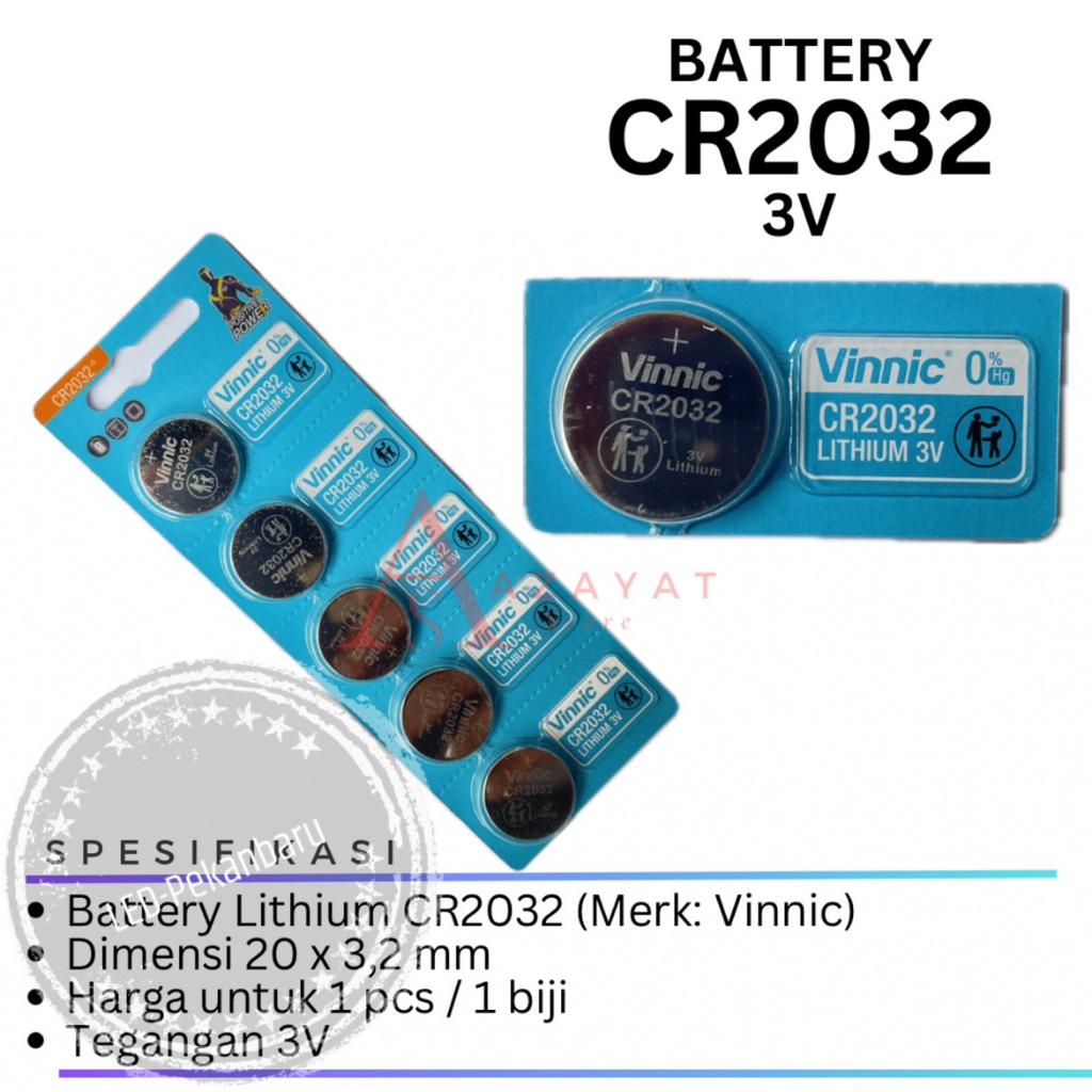 Jual Battery Kancing Cr2032 Vinnic Lithium Baterai Koin Batrai Jam Batt