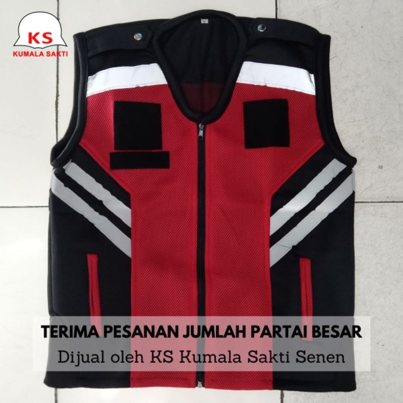 Jual Rompi Double Mes Polos Warna Merah Kombinasi Hitam | Shopee Indonesia