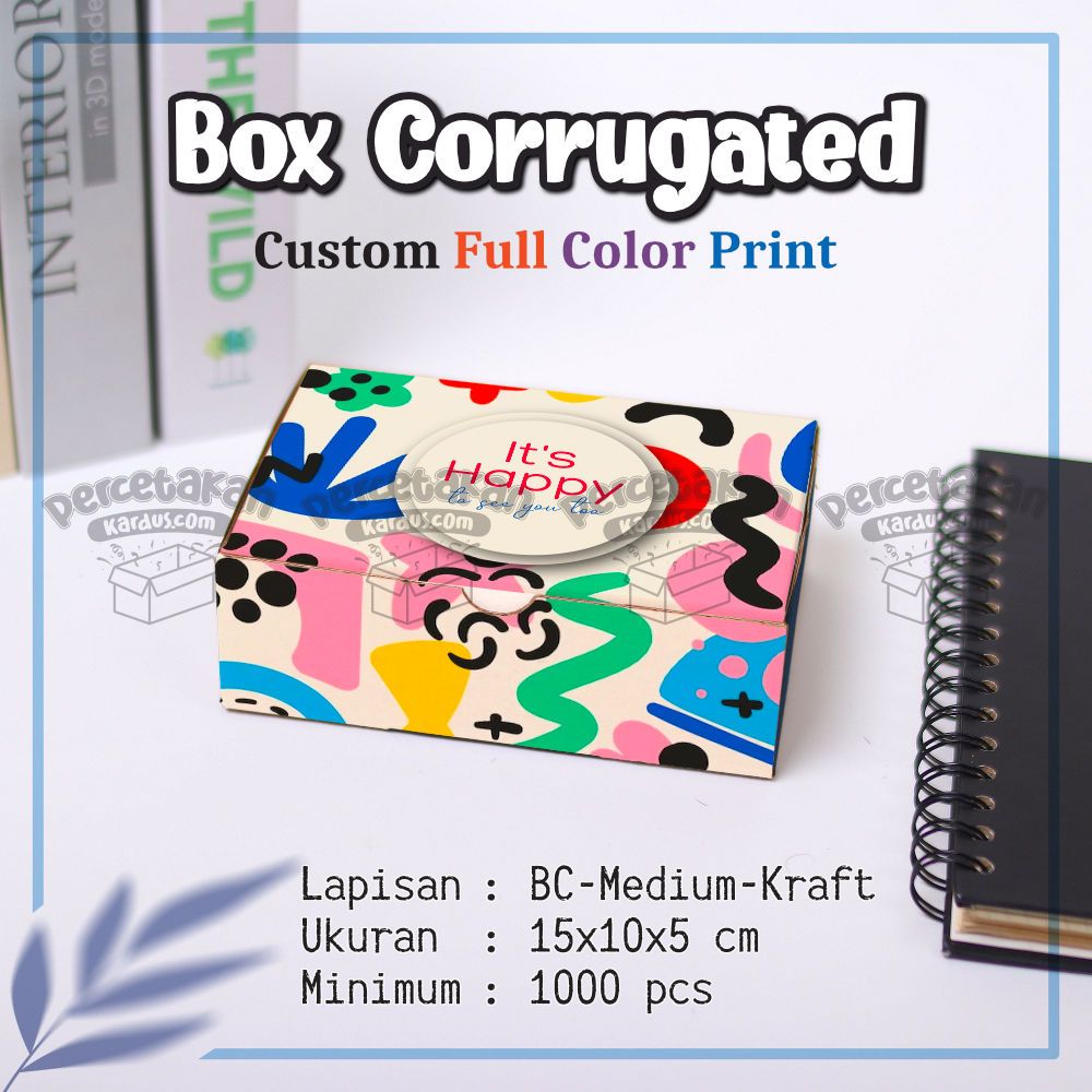 Jual Box Custom Cetak Dus Corrugated 15x10x5 cm min 100 pcs FULL COLOR ...