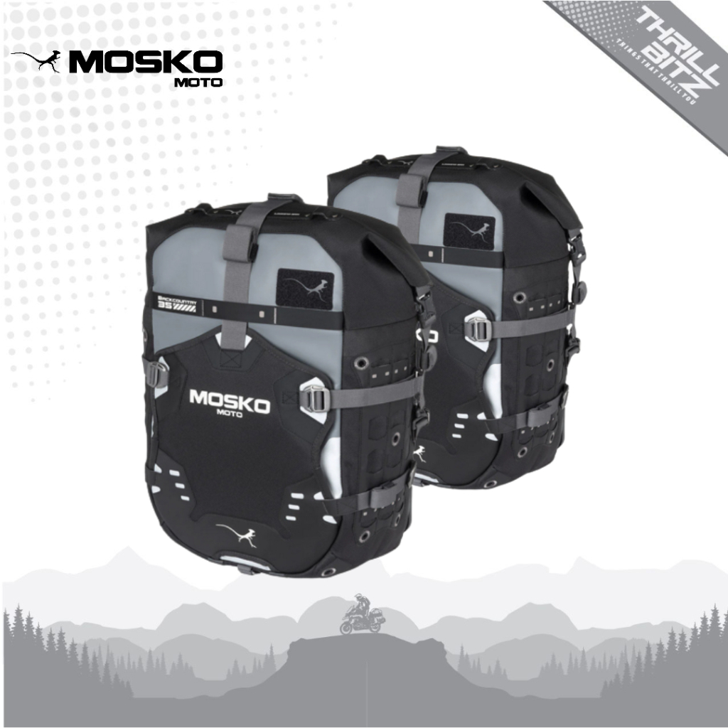 Jual Mosko Moto Backcountry Pannier Kit (V2.5) Black 35L + 25L