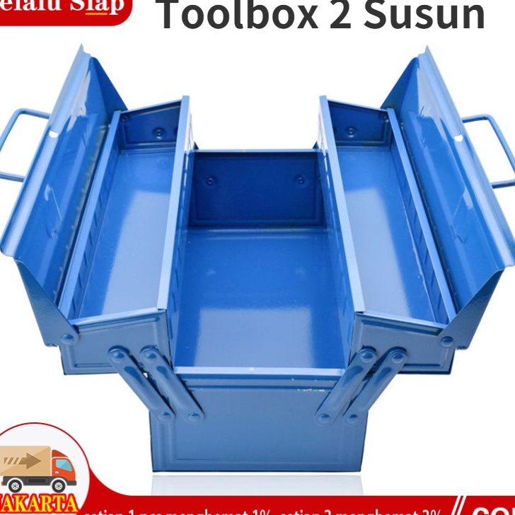 Jual Stok Banyak Toolbox 2 Susun Kuning Besi 34x17x17cm Tool box Metal ...