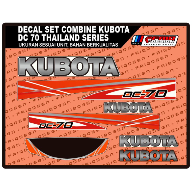 Jual DECAL KUBOTA DC 70 DC70 LAMA THAILAND SERIES | Shopee Indonesia