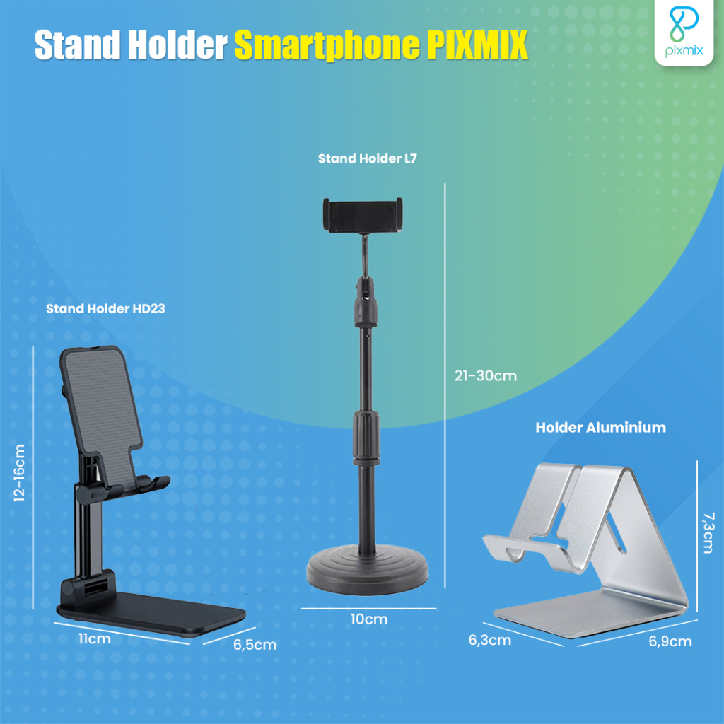 Jual Stand Holder / Phone Holder Multifungsi / Holder HP Stand LIVE Pixmix Shopee Indonesia