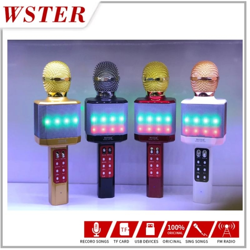 Jual WSTER Original Mic Karaoke microphone Bluetooth wireless WS-1828 ...