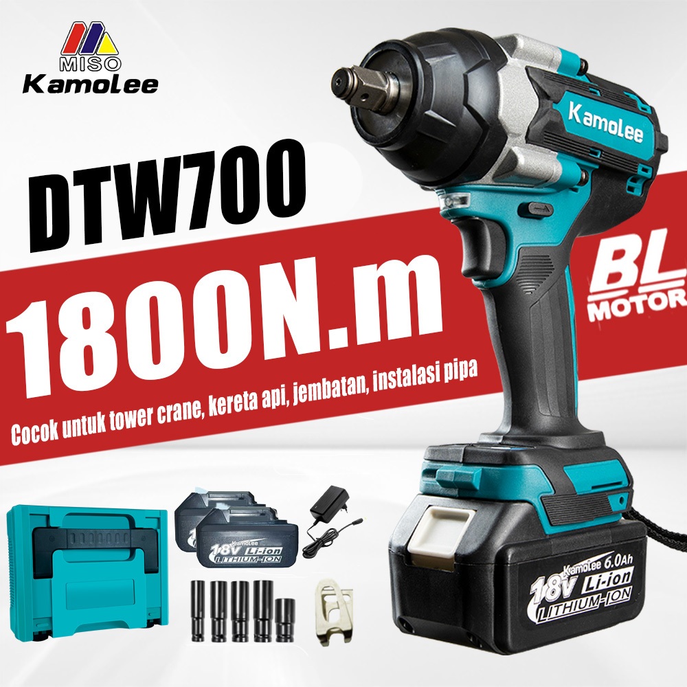 Kamolee DTW700 Electric Impact Wrench 1800 N.m Torque 1/2 Inch