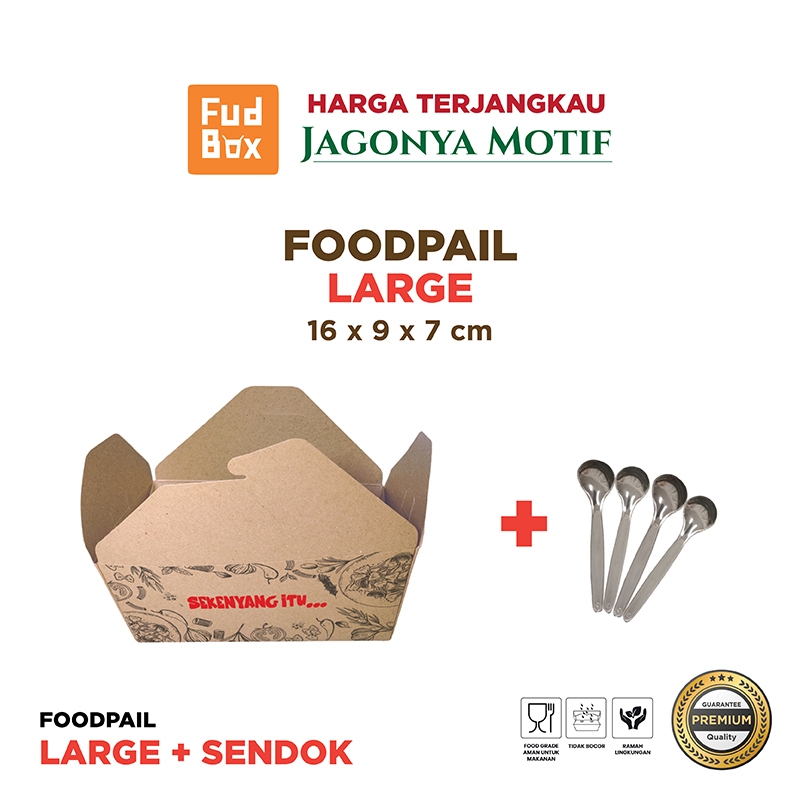 Jual Paper Rice Box isi 50 pcs Food Pail Kraft Large Motif Sekenyang ...