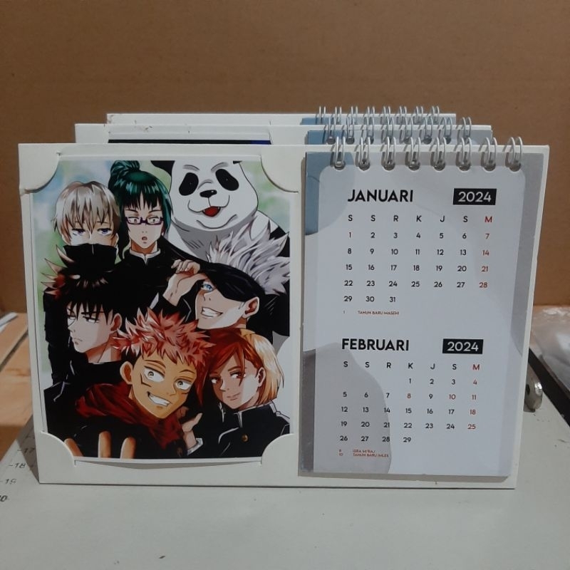 Jual Kalender Duduk 2024 Anime, Jujutsu Kaisen, One Piece, Bokuno Hero ...