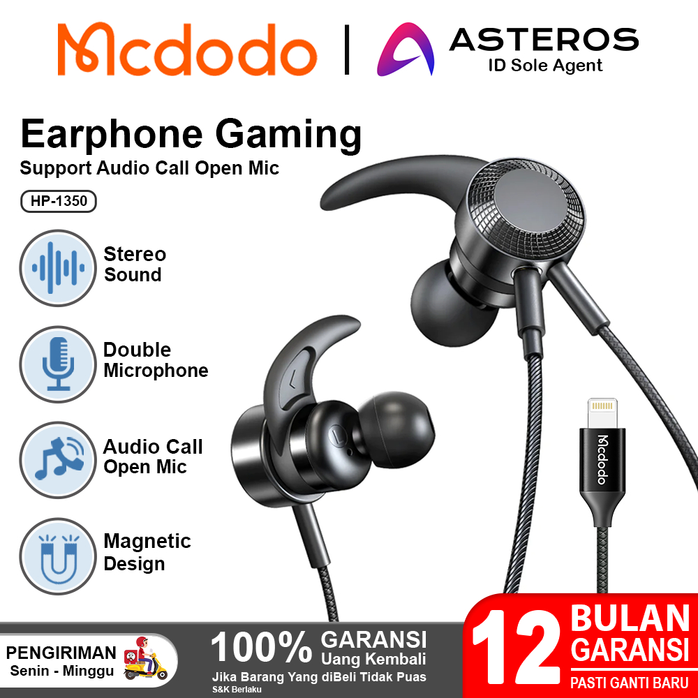 Jual MCDODO Earphone Headset Gaming For iPhone Dual Microphone Audio