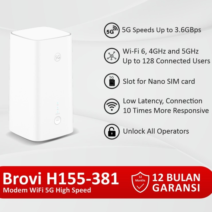 Jual Orbit Brovi H1 5G CPE 5 H155-381 Modem Wifi Router 5G | Shopee ...