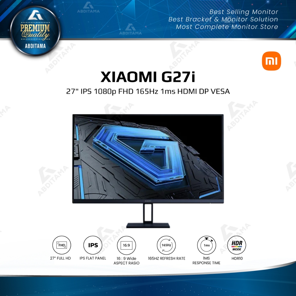 Jual Monitor LED Xiaomi G27i 27" IPS 1080p FHD 165Hz 1ms HDMI DP VESA ...