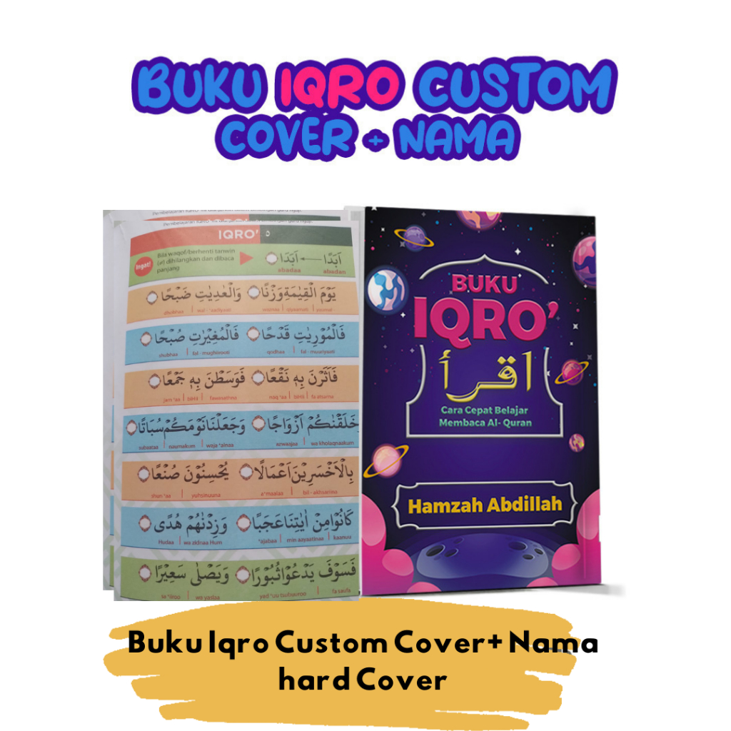 Jual Buku Iqro Custom Cover + Nama Untuk Anak Sholeh & Sholehah Hard ...