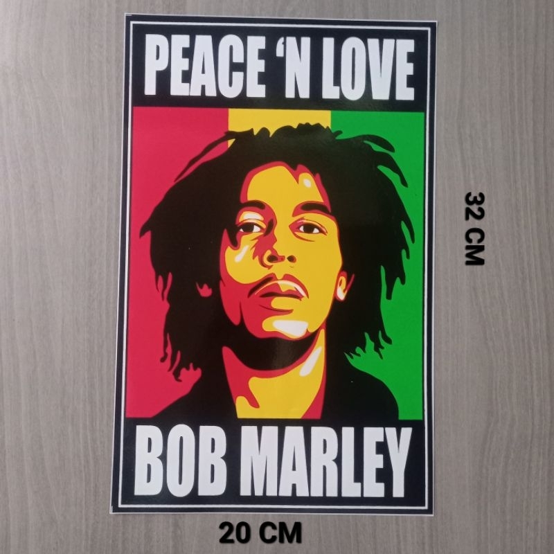 Jual STIKER BOB MARLEY PEACE AND LOVE VINYL BESAR | Shopee Indonesia