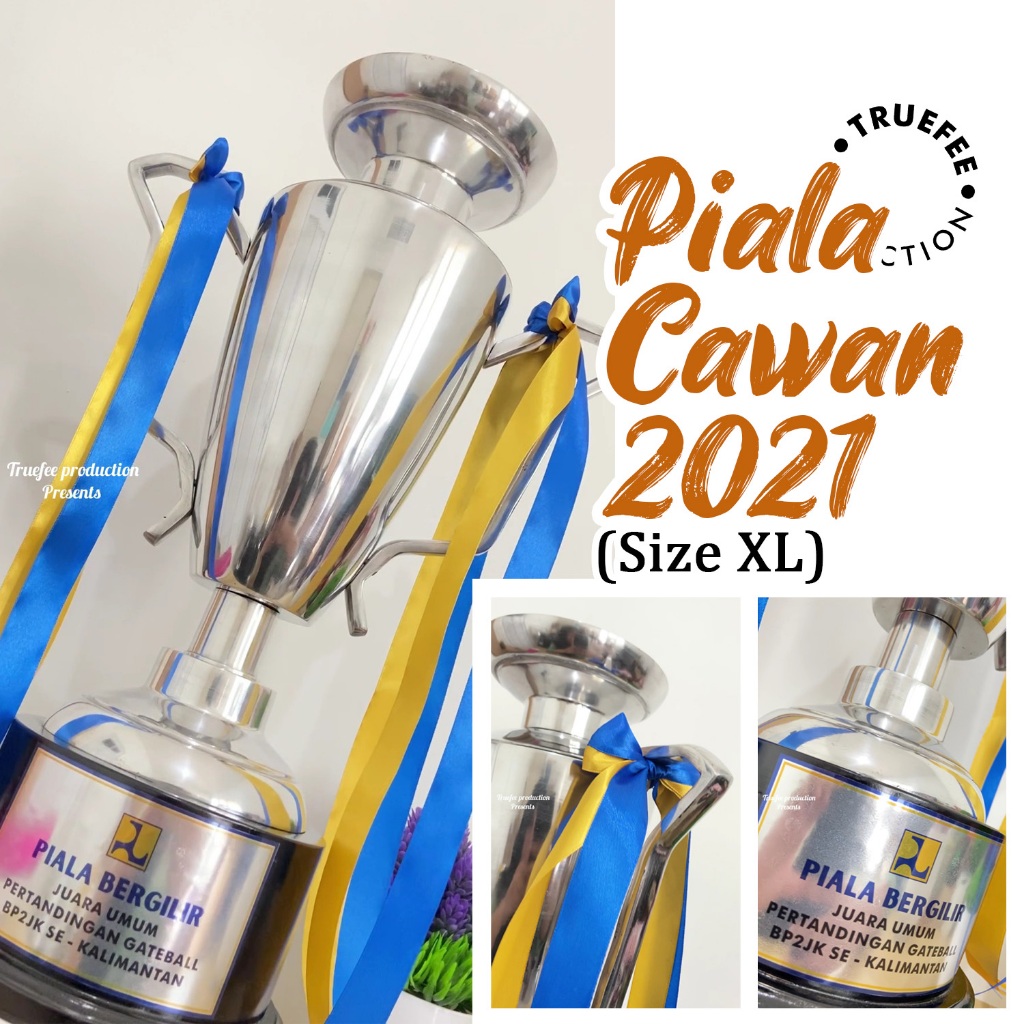 Jual PIALA LOGAM ALUMUNIUM CAWAN 2021 SIZE XL CHAMPIONS CUP TROPHY ...
