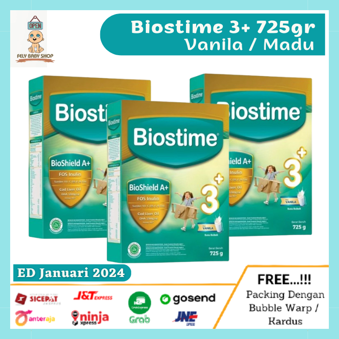 Jual Biostime 3 Plus Rasa Vanila Madu Kemasan Box 725gr | Shopee Indonesia