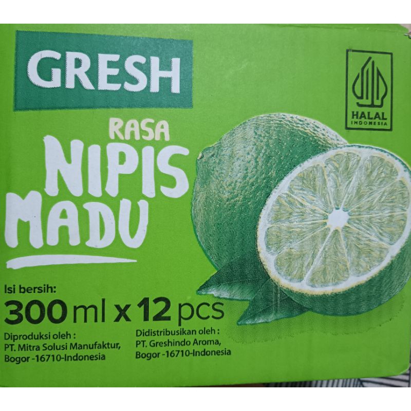 Jual Gresh Minuman Rasa Nipis Madu 300ml 1 karton isi 12pcs | Shopee ...
