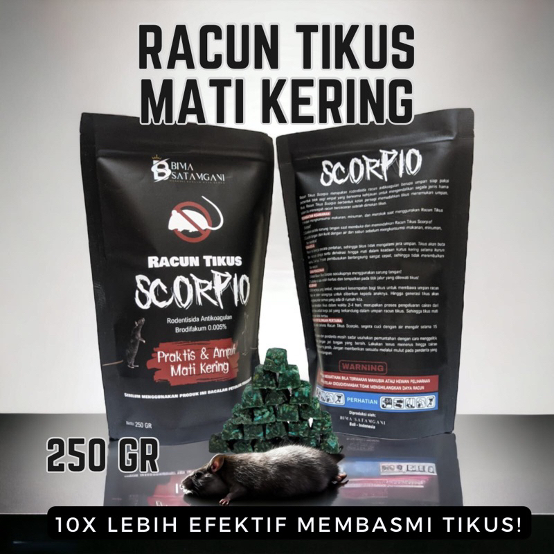 Jual Racun Tikus Mati Kering Praktis Dan Ampuh Scorpio Obat Racun Tikus Super Keras Shopee