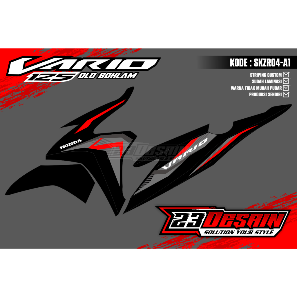 Jual striping sticker vario old bohlam 125 motif warna Vietnam malaysia ...