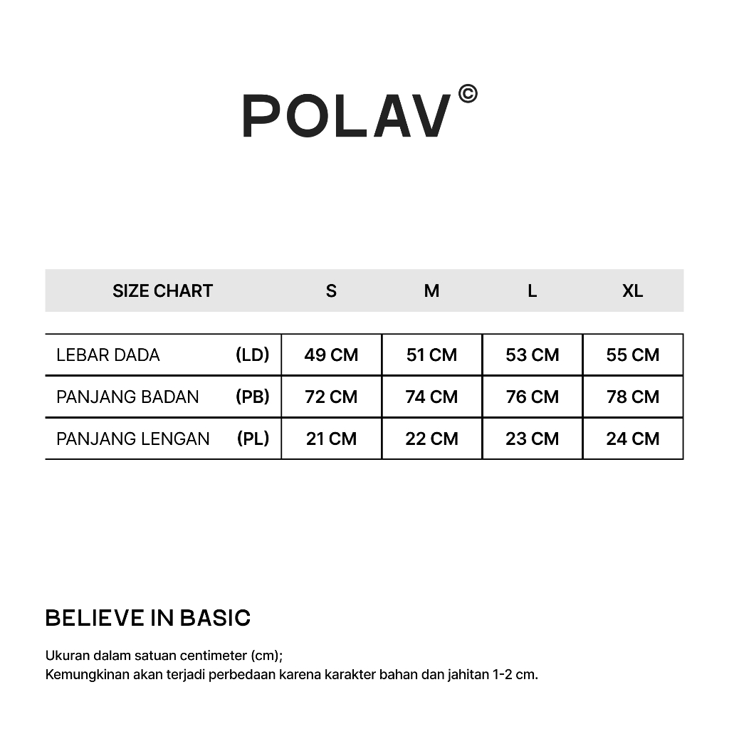 Jual Polav - Kaos Polos Katun Combed 24s Basic Edition | Shopee Indonesia