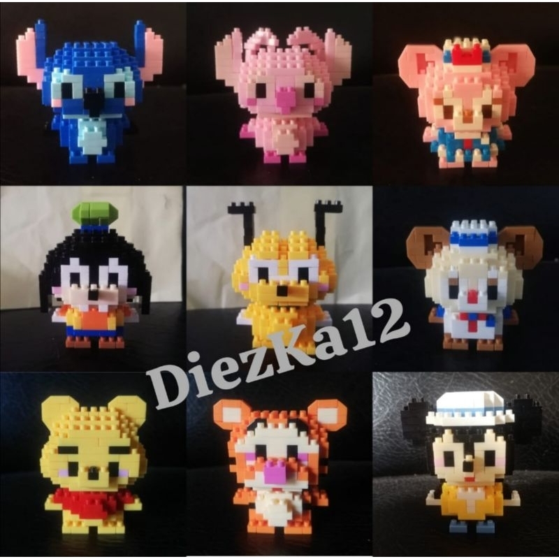 Jual Nano Brick Micro Blocks model 3D Luffy Mario Luigi My Melodi ...