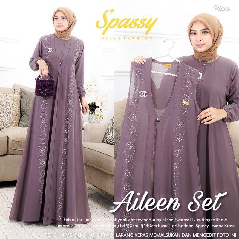Aileen Set Gamis Wanita Swarovski  Standart Dan Jumbo
