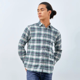 M231 Kemeja Pria Flannel Panjang Hijau 0147