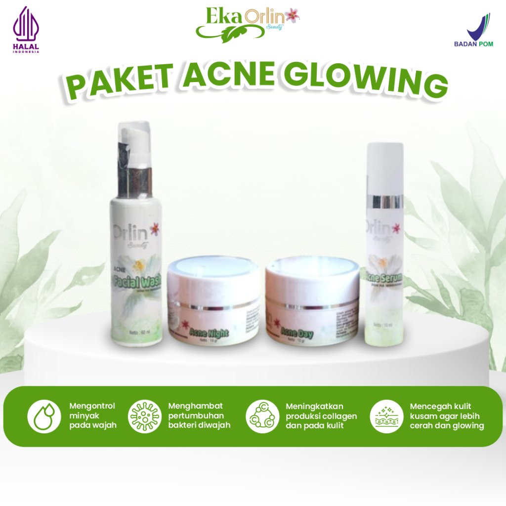 Jual Paket Skincare Acne Glowing Orlin Beauty Membantu Mencerahkan ...