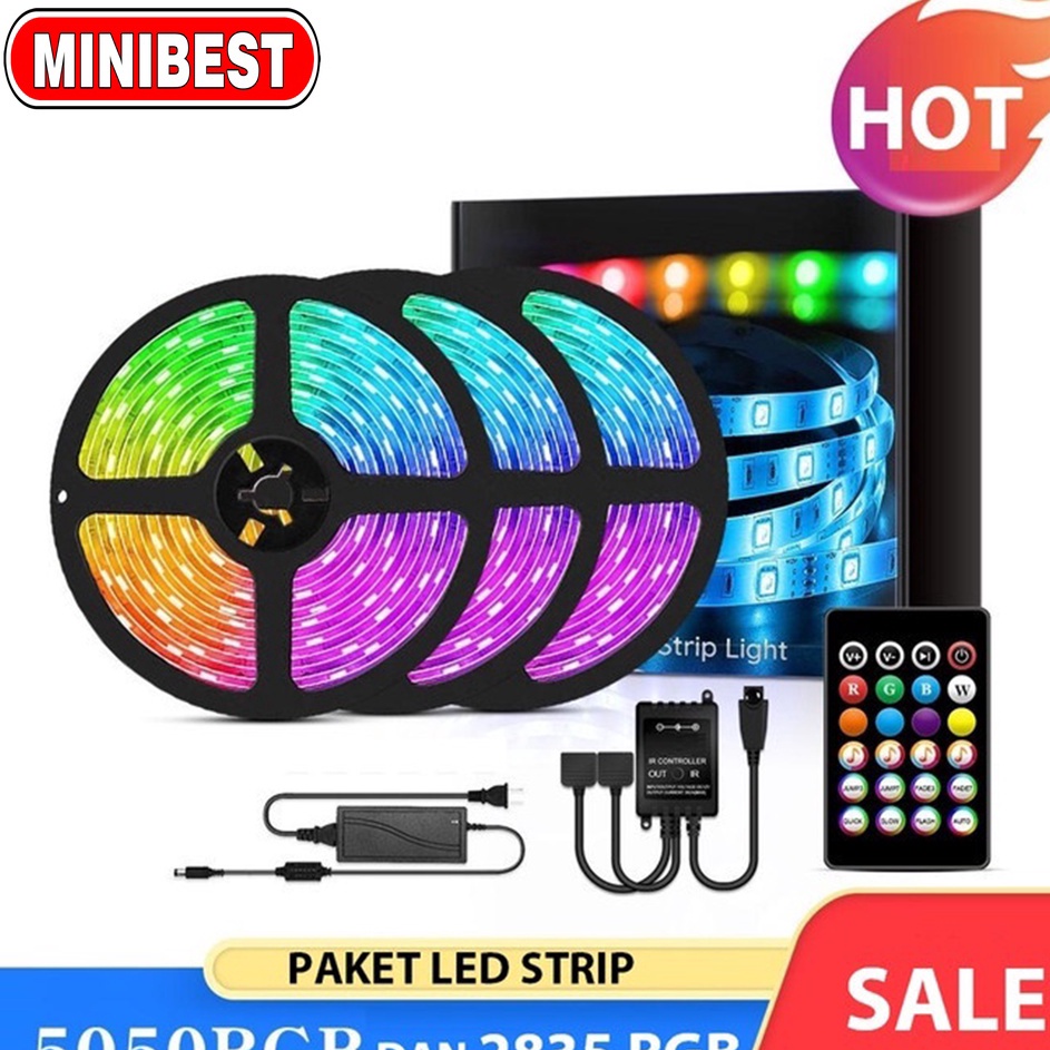 Jual Terlaris MB PAKET LAMPU LED STRIP 2835 55 RGB REMOTE LAMPU HIAS ...
