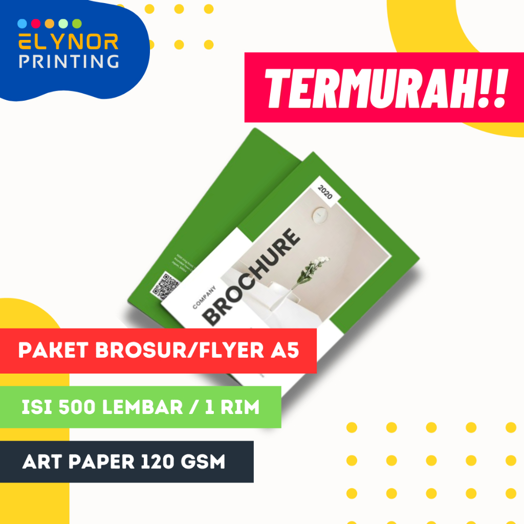 Jual Cetak Brosur A5 500 Lembar Cetak Flyer A5 Art Paper 120gsm