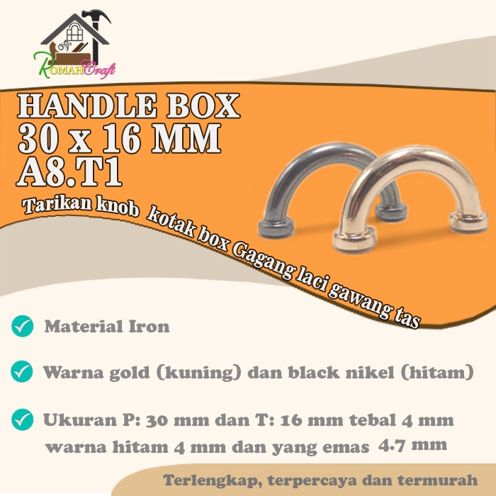 Jual Handle box 30 x 16 mm A8.T1 Tarikan knob kotak box Gagang laci ...