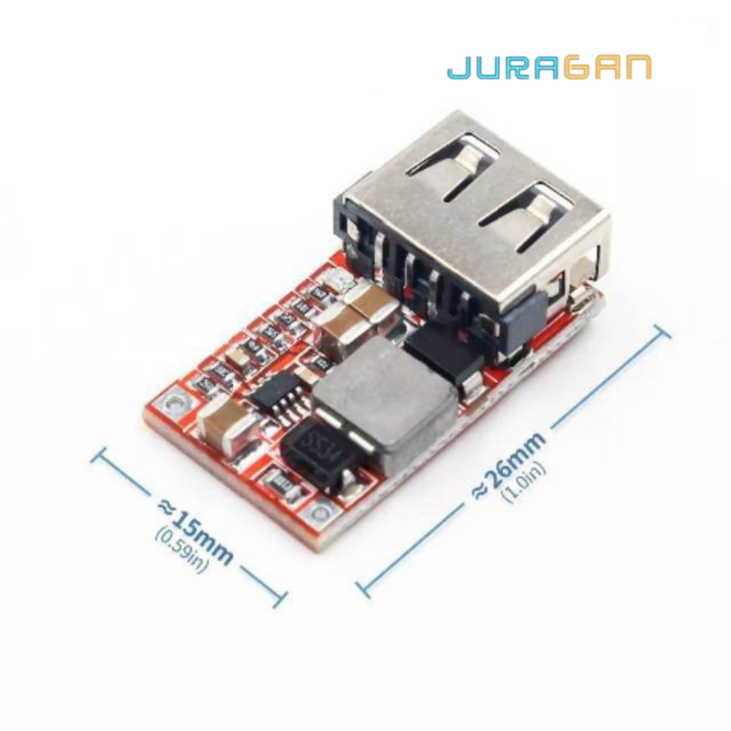 Jual MODUL CHARGER HP DARI AKI MOTOR DC 6-12V TO 5V STEPDOWN BUCKBOOST ...