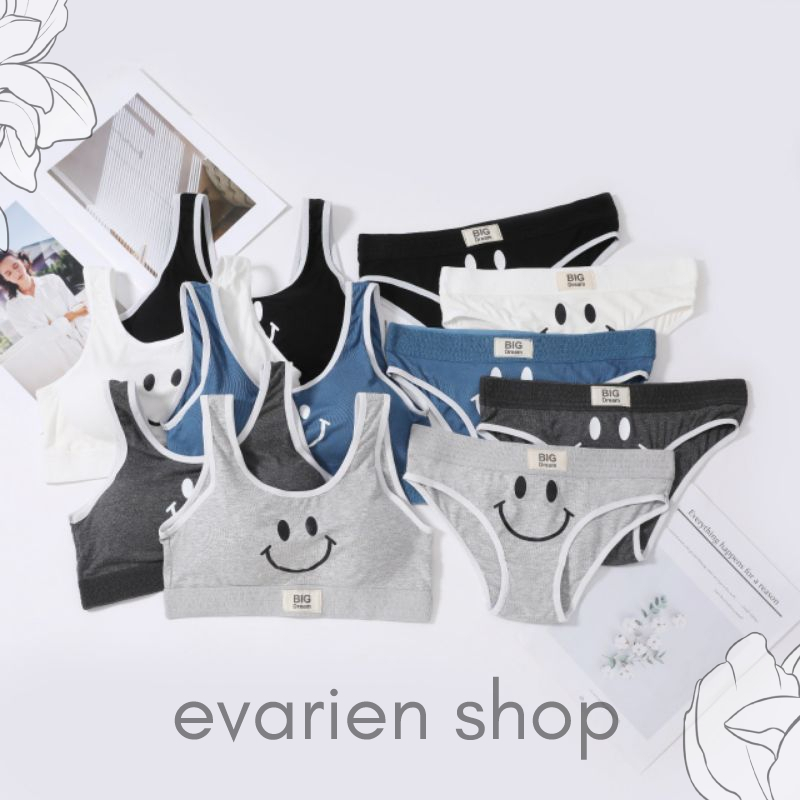 Jual EVARIEN - Setelan Underwear Cute Smiley Face Smile - Set Pakaian ...