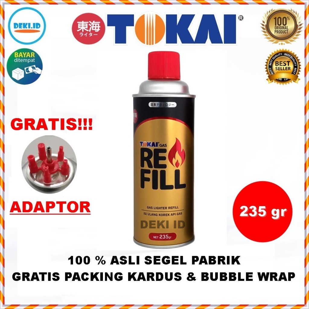 Jual Refill Isi Ulang Korek Api Gas Tokai 235 Gram Asli Segel Pabrik ...