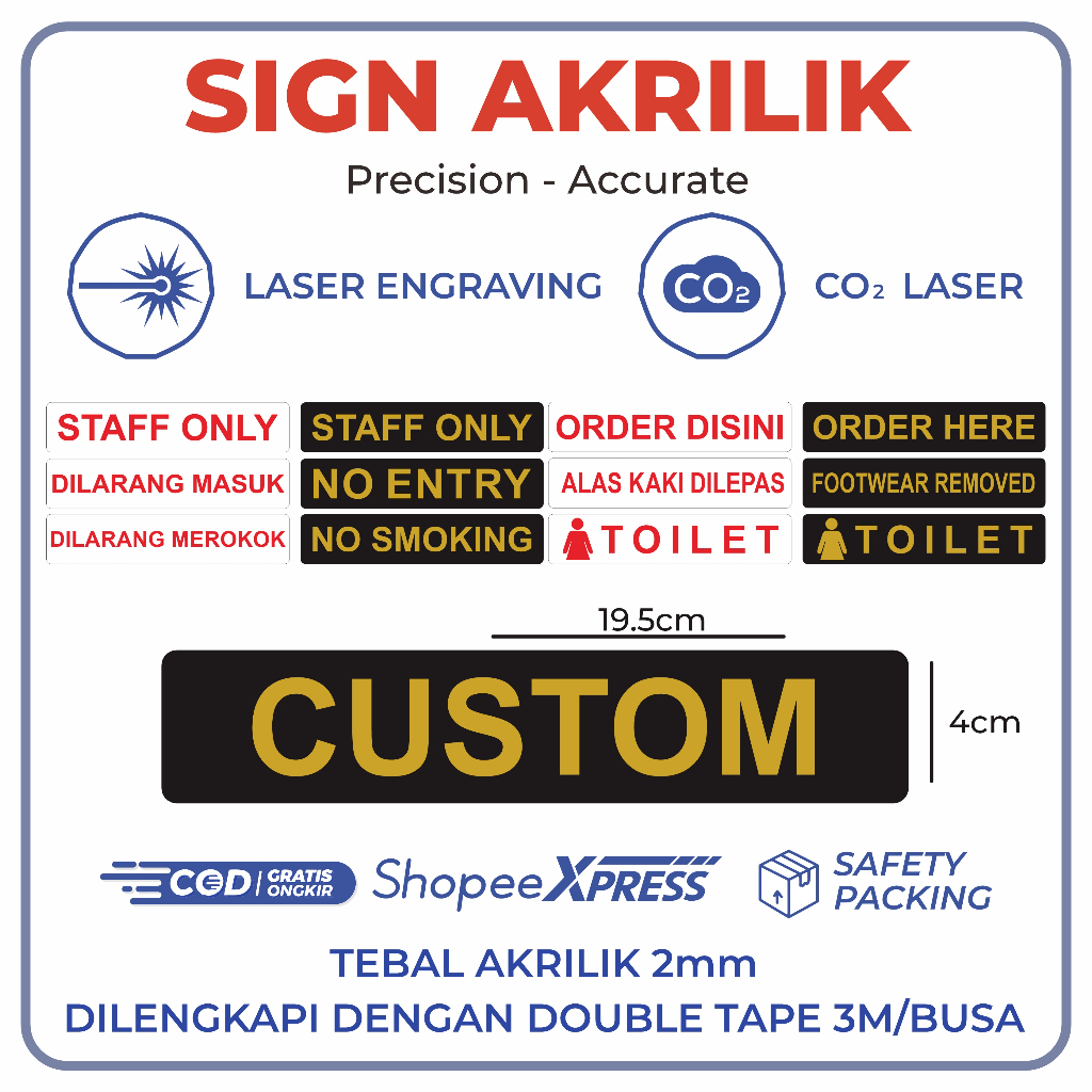 Jual TANDA AKRILIK | SIGN | TULISAN ACRYLIC | PAPAN SIGNAGE | CUSTOM
